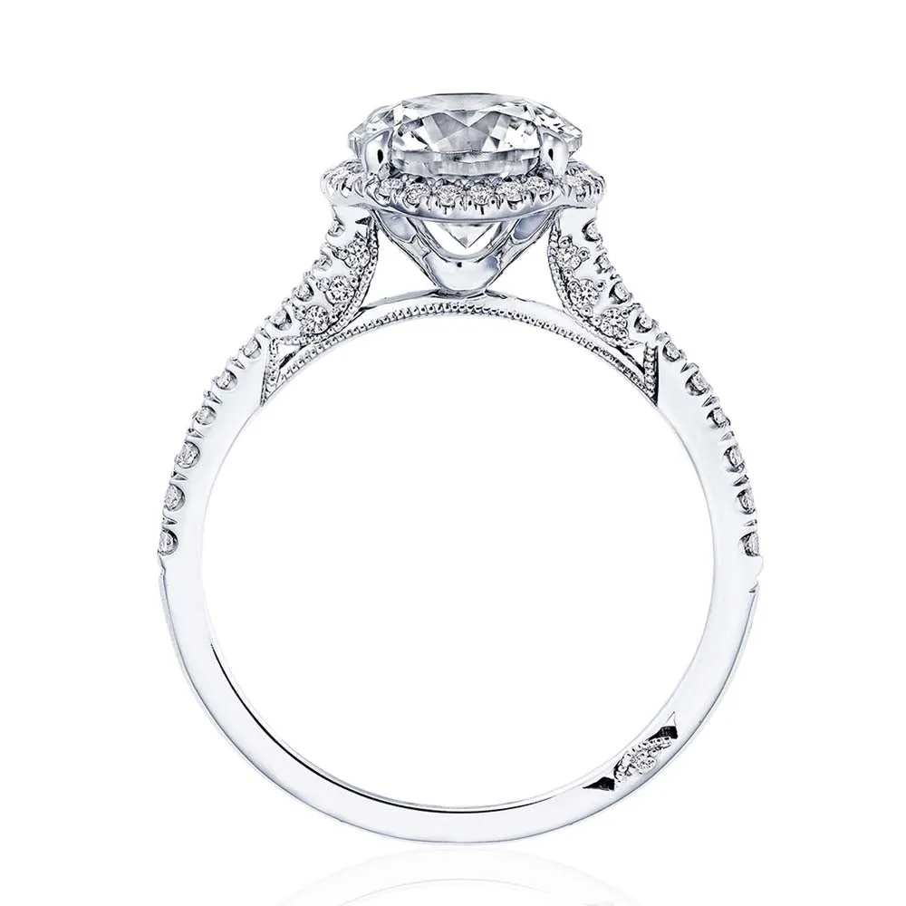 18k White Gold Cushion Bloom Diamond Engagement Ring