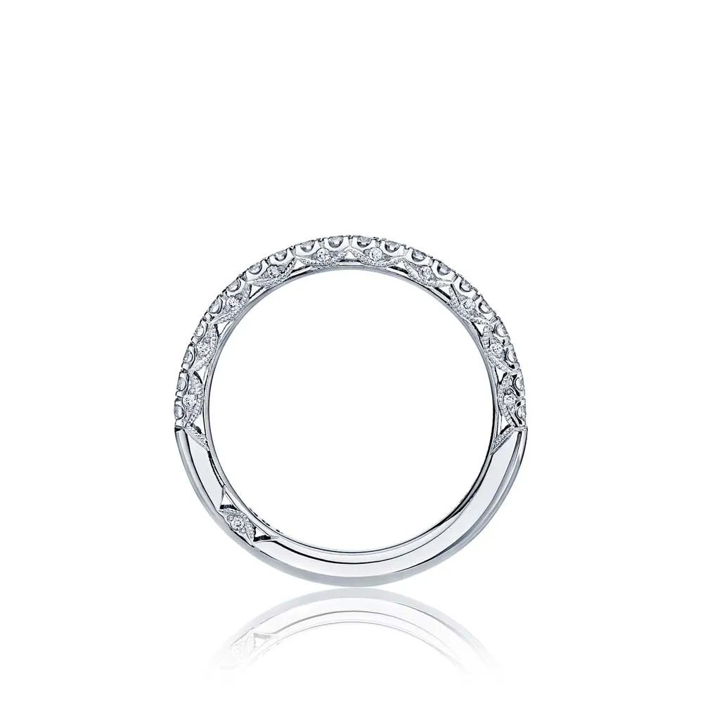 18k White Gold French Pave Diamond Wedding Band