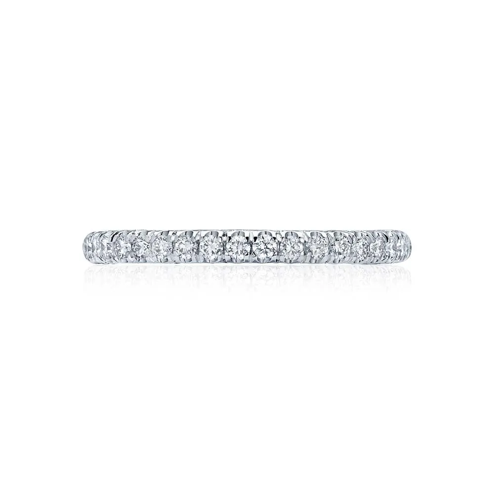 18k White Gold French Pave Diamond Wedding Band