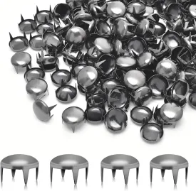 200pcs Nailheads Round Dome Studs Rivet Metal Punk Spikes Spots for Punk Rock Leather Craft Clothes Belt Bag Shoes Decorations (10mm) (Black Nickel)