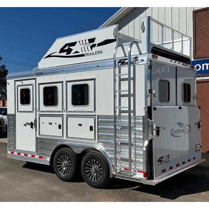 2025 4 Star 3 Horse Bumper Trailer Pull 8' Wide, 15' Long