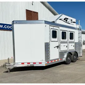 2025 4 Star 3 Horse Bumper Trailer Pull 8' Wide, 15' Long