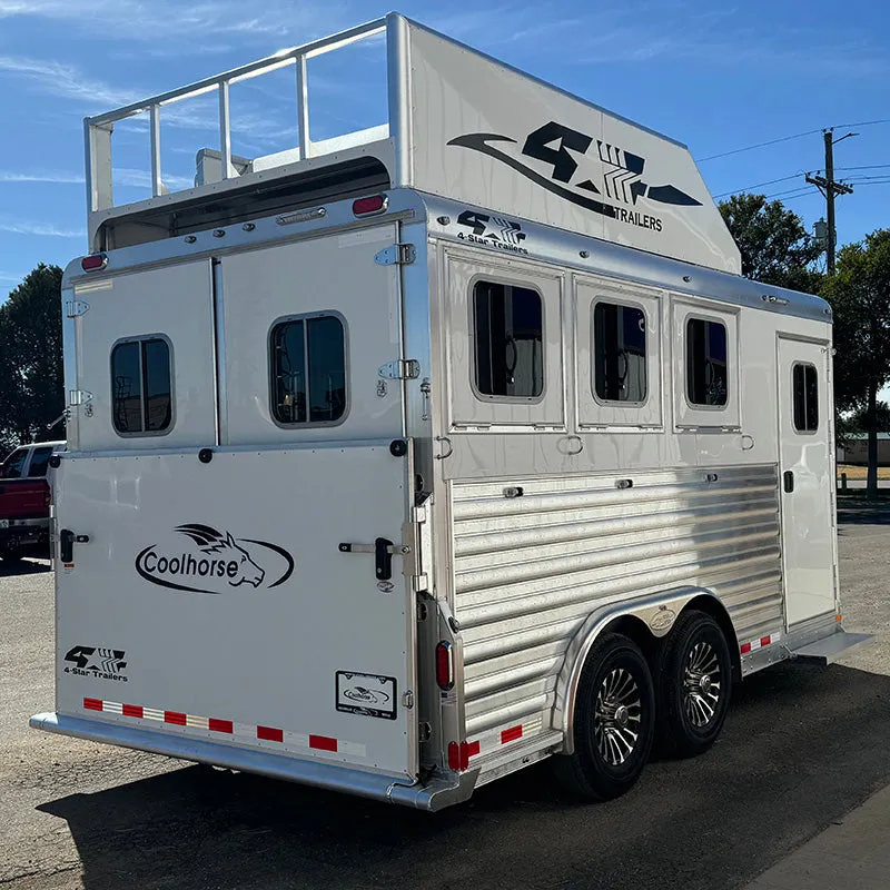 2025 4 Star 3 Horse Bumper Trailer Pull 8' Wide, 15' Long