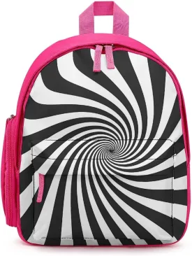 Abstract Spirally Stripes Cute Backpack Daily Casual Daypack Travel Mini Bag with Adjustable Strap Pink-style-10