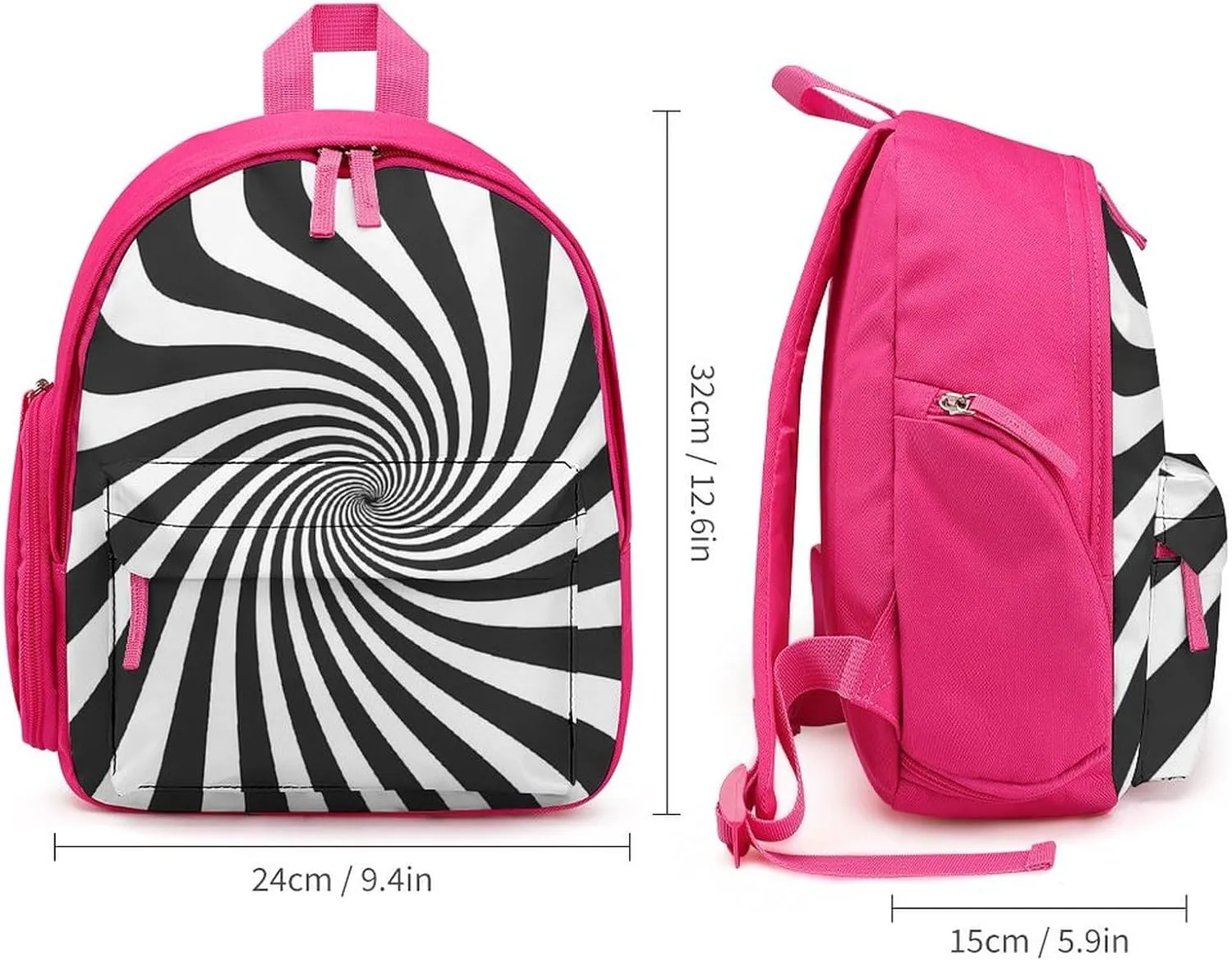 Abstract Spirally Stripes Cute Backpack Daily Casual Daypack Travel Mini Bag with Adjustable Strap Pink-style-10