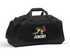 Alterd Industries Wrestling Duffel Bag - Personalized Wrestler Gym Bag, Girls Wrestling, wrestling bags for boys, Water Bottle, Backpack, Accessories (Male Wrestler, Black/Black, Gym Bag Only)