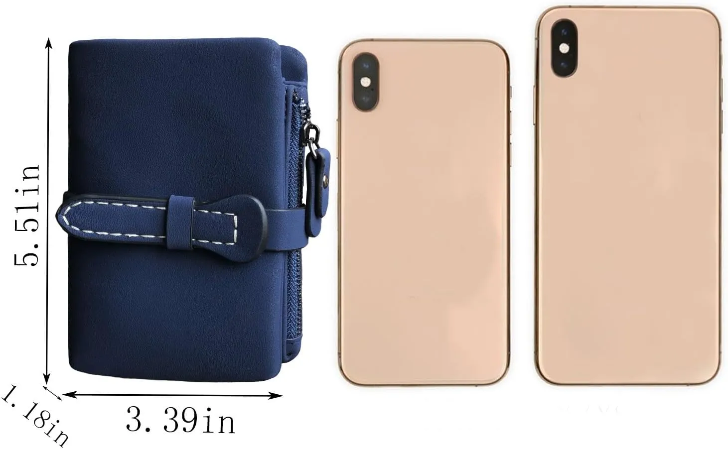 AOXONEL Women's Small Bifold Leather wallet Rfid blocking Ladies Wristlet with Card holder id window Coin Purse