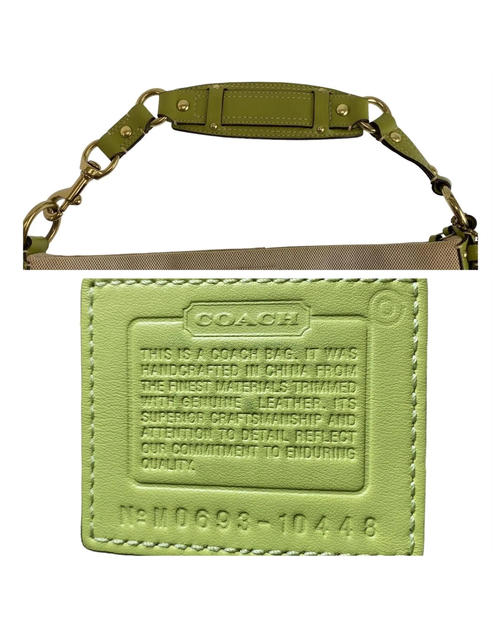 Authentic Coach Canvas Shoulder Bag with Gold Hardware