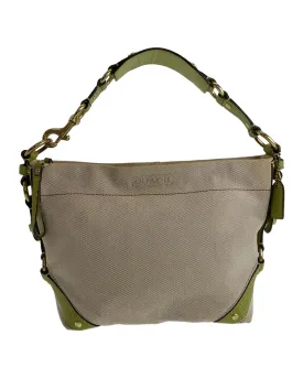 Authentic Coach Canvas Shoulder Bag with Gold Hardware