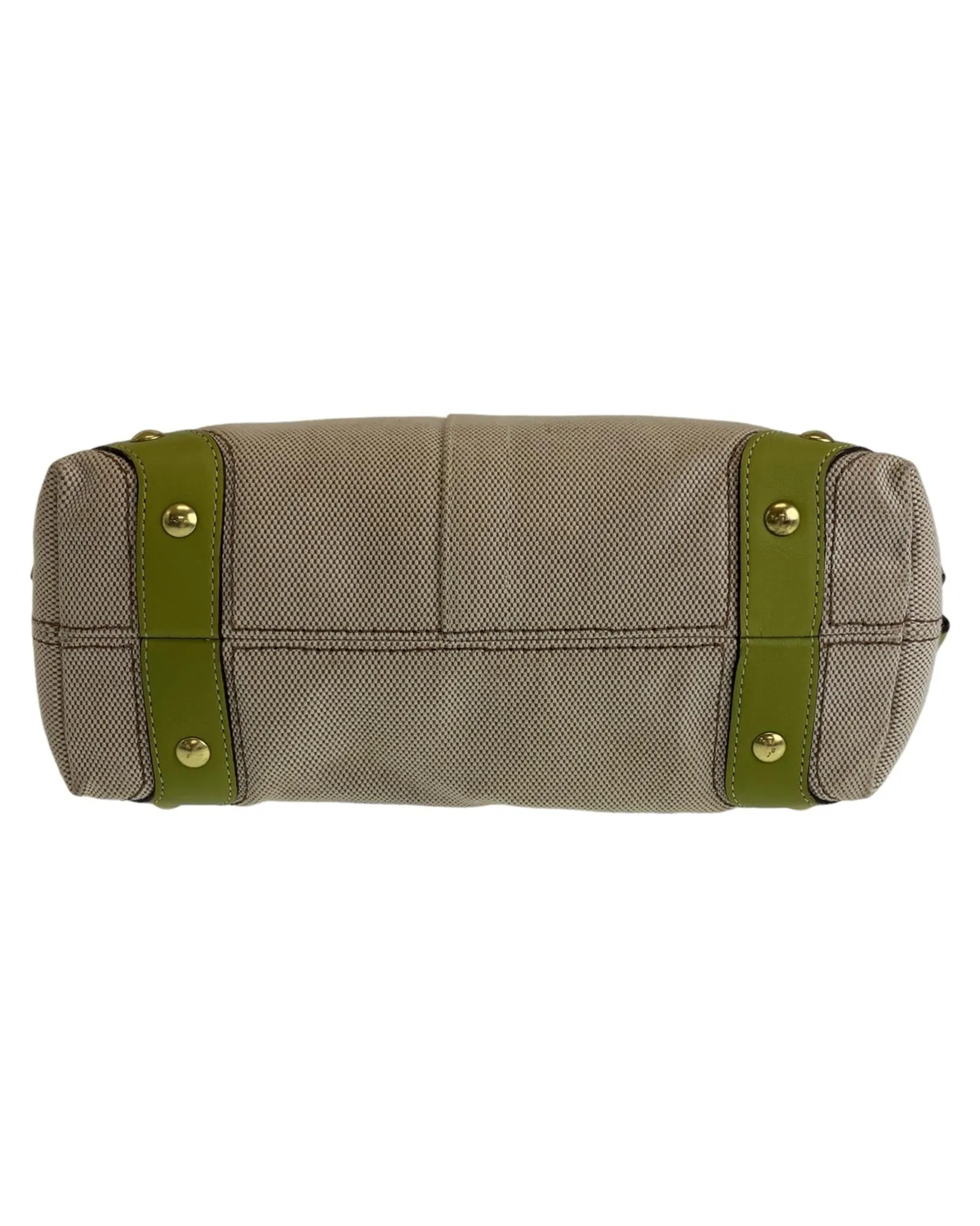 Authentic Coach Canvas Shoulder Bag with Gold Hardware