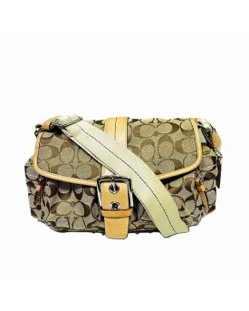 Authentic Coach Signature Canvas Leather Shoulder Bag