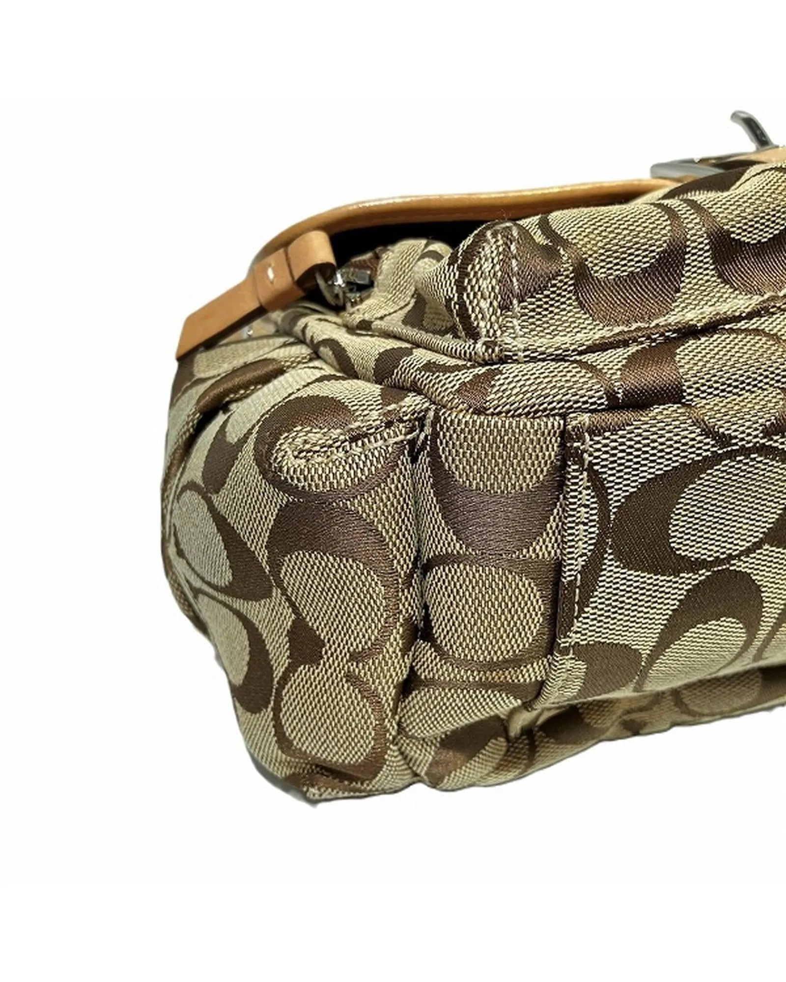 Authentic Coach Signature Canvas Leather Shoulder Bag
