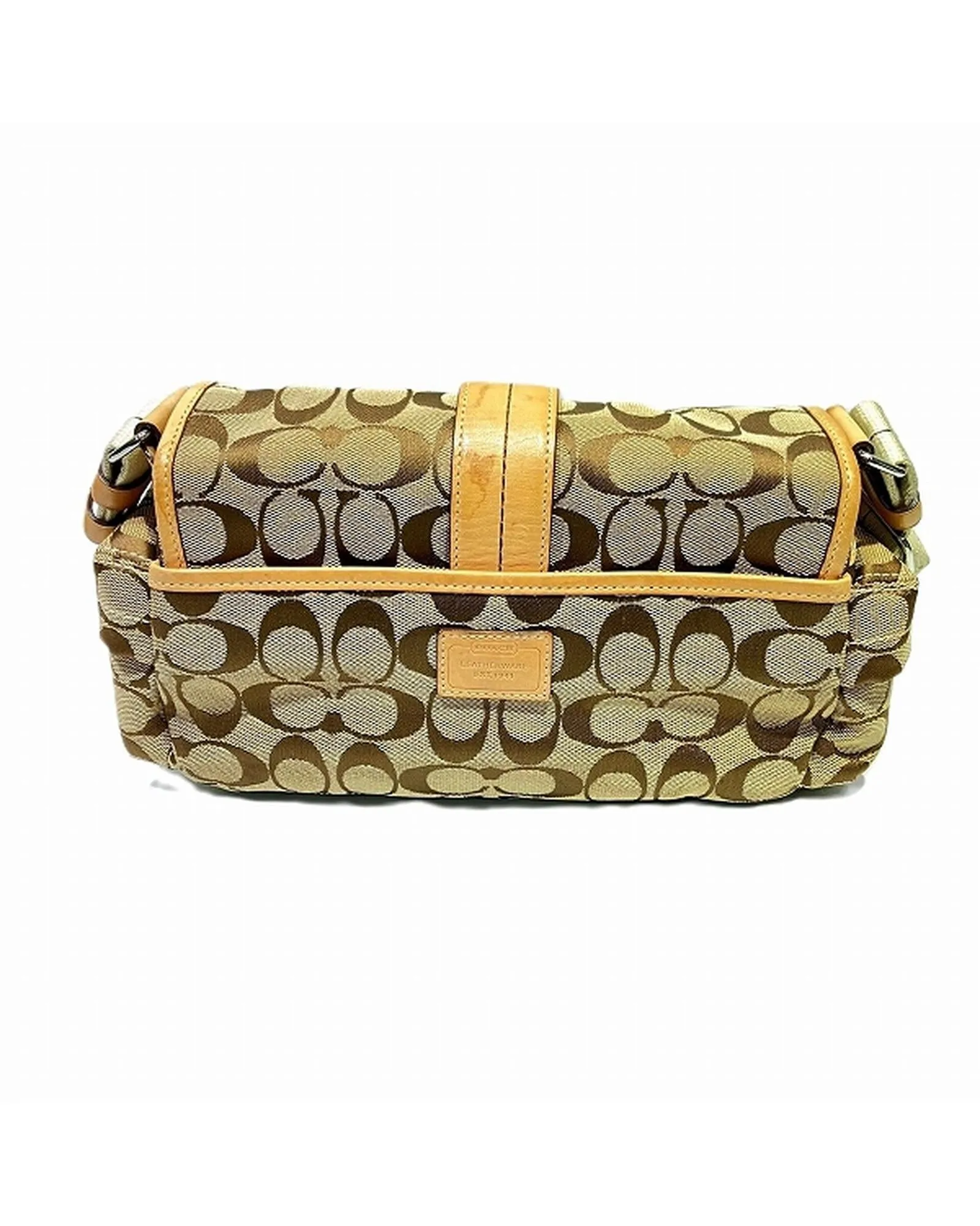 Authentic Coach Signature Canvas Leather Shoulder Bag