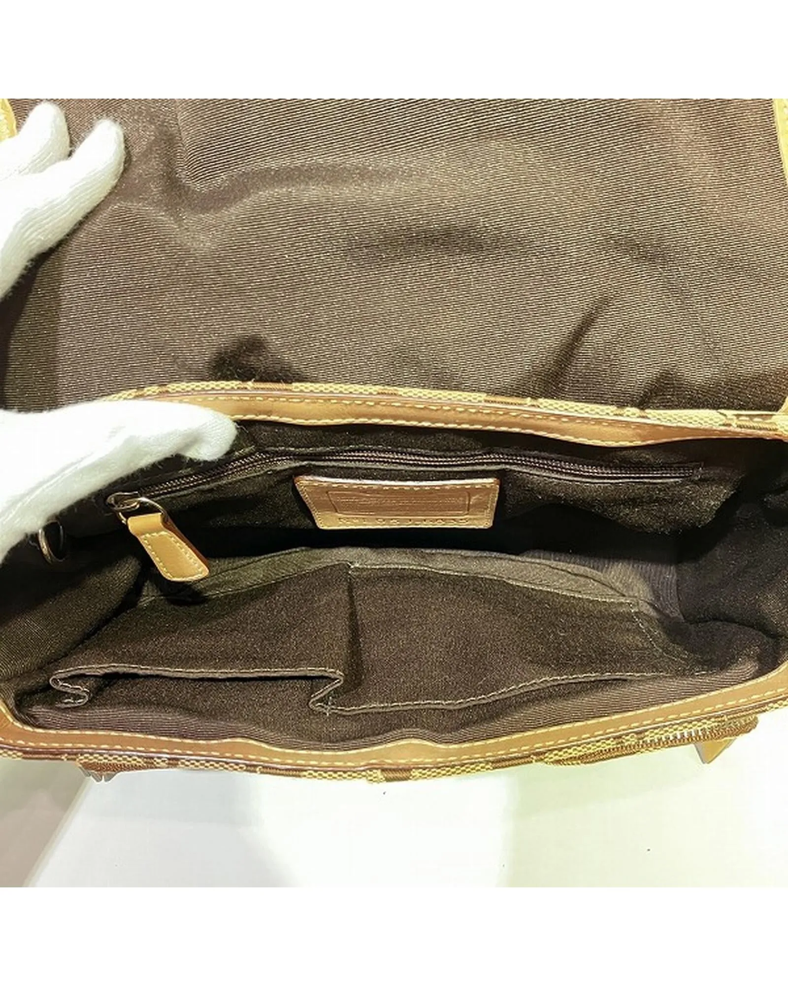 Authentic Coach Signature Canvas Leather Shoulder Bag