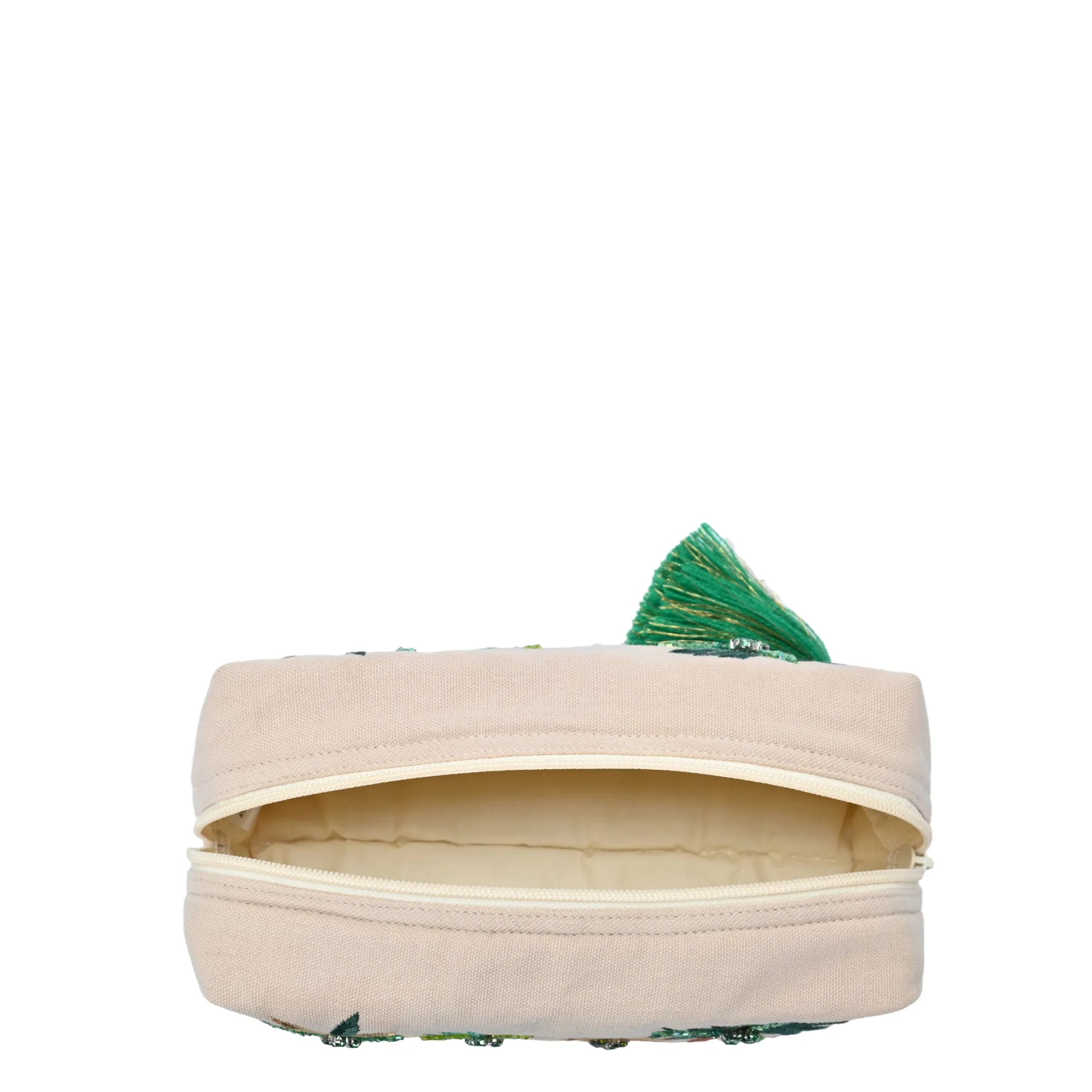 BGAIN327 Handmade Embroidered Palm Tree Pouch With Tassel