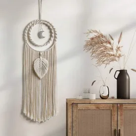 Bohemian Macrame Moon Sun Dreamcatcher