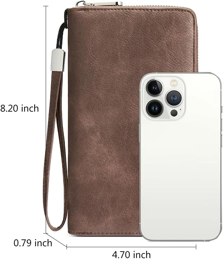 BOSTANTEN Leather Wallet for Women RFID Blocking Zip Around Credit Cards Holder Phone Clutch