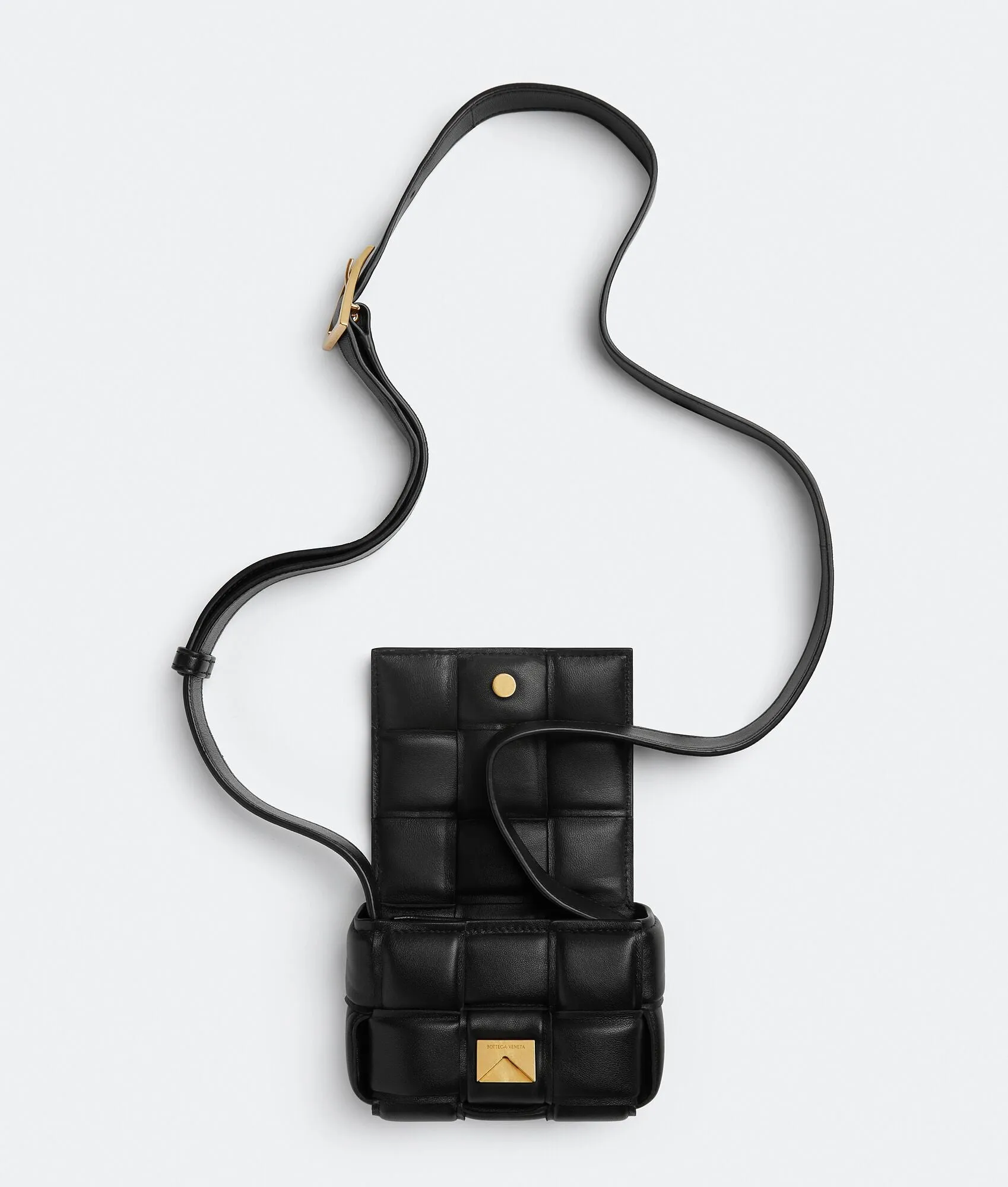 Bottega Veneta Padded Candy Cassette Bag, Black/Gold