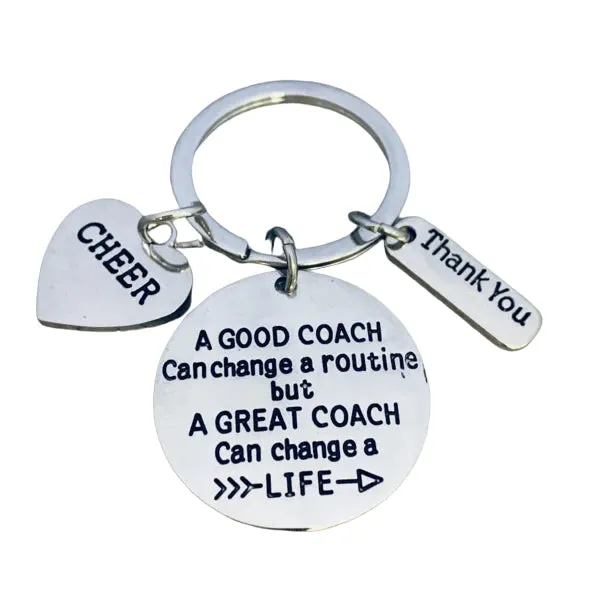 Cheer Coach Keychain - A Good Coach Can Change Routine
