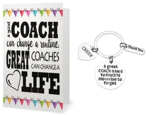 Cheer Coach Keychain & Card Gift Set