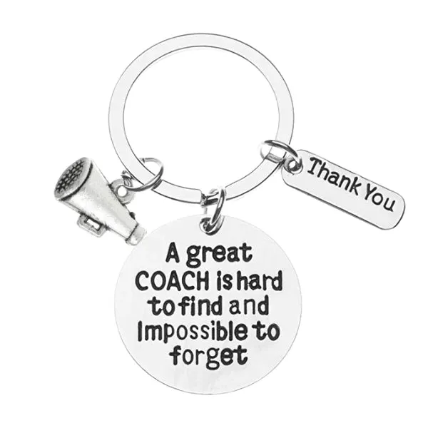 Cheer Coach Keychain - Great Coach is Hard to Find - Pick Charm