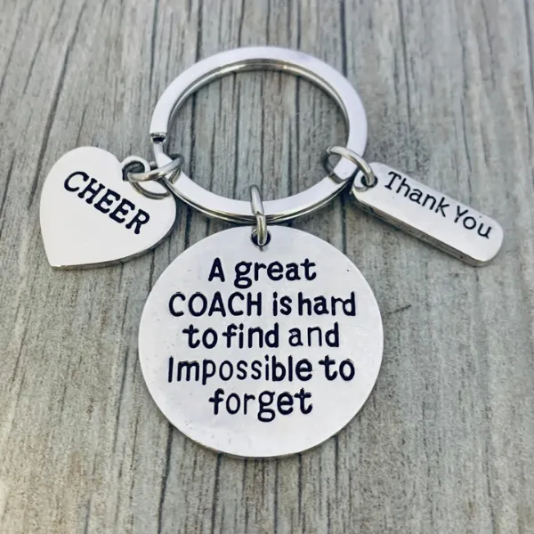 Cheer Coach Keychain - Great Coach is Hard to Find - Pick Charm