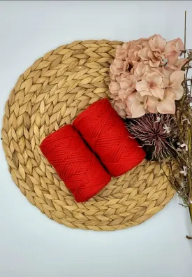 CHILLI RED - 3MM  Single Strand Luxe Cotton String