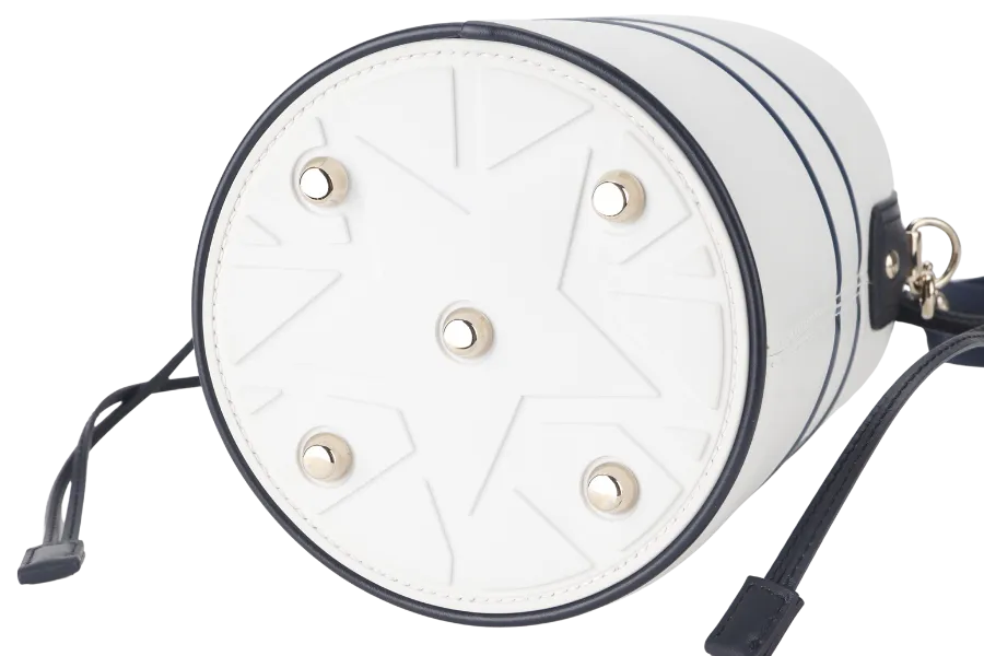 CHRISTIAN DIOR MINI BUCKET (56-MA-0232) CALFSKIN LEATHER WHITE STRAP AND DUST COVER