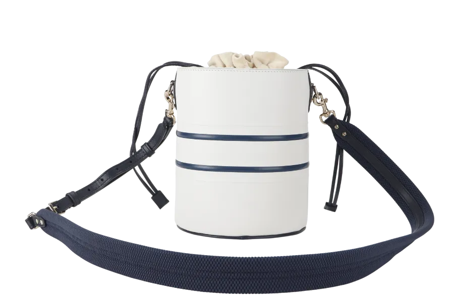 CHRISTIAN DIOR MINI BUCKET (56-MA-0232) CALFSKIN LEATHER WHITE STRAP AND DUST COVER