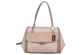 COACH BEIGE CANVAS HANDBAG (NK1393-27845) GOLD HARDWARE WITH STRAP, CARD & NO DUST COVER
