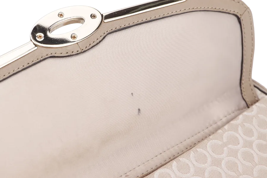 COACH BEIGE CANVAS HANDBAG (NK1393-27845) GOLD HARDWARE WITH STRAP, CARD & NO DUST COVER