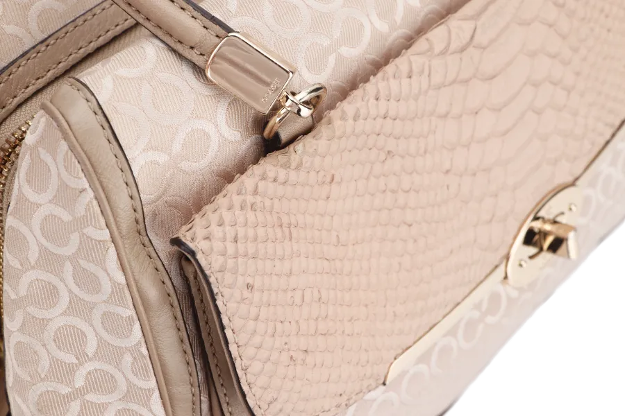 COACH BEIGE CANVAS HANDBAG (NK1393-27845) GOLD HARDWARE WITH STRAP, CARD & NO DUST COVER