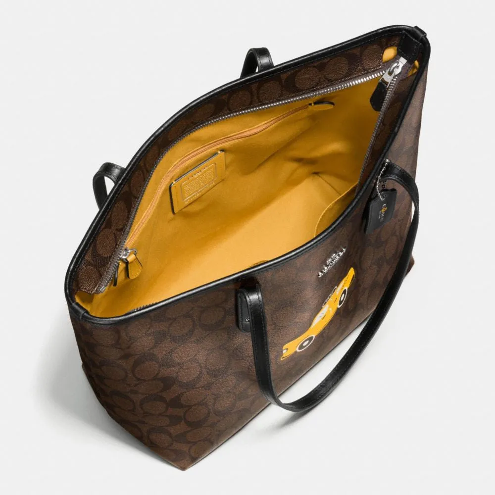 COACH NYC TAXI CITY ZIP TOTE IN SIGNATURE