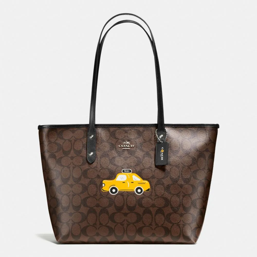 COACH NYC TAXI CITY ZIP TOTE IN SIGNATURE