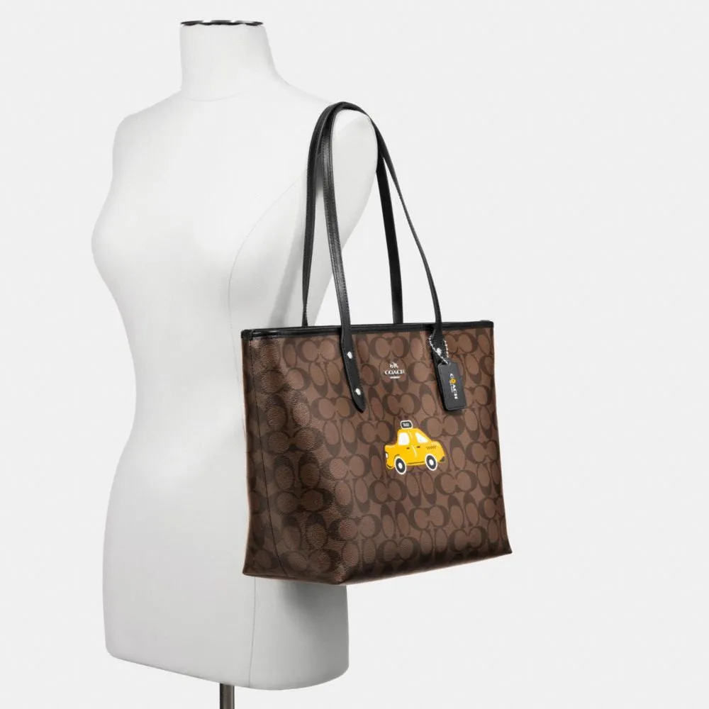 COACH NYC TAXI CITY ZIP TOTE IN SIGNATURE