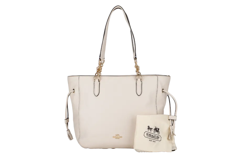 COACH SHOULDER BAG (A1954-F72650) LARGE WHITE GOLD HARDWARE WITH DUST COVER