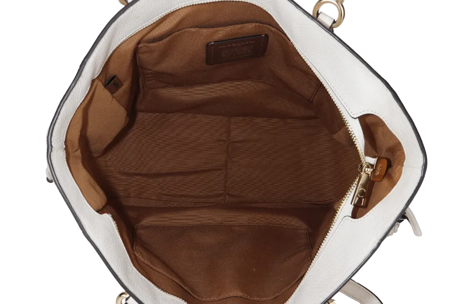 COACH SHOULDER BAG (A1954-F72650) LARGE WHITE GOLD HARDWARE WITH DUST COVER