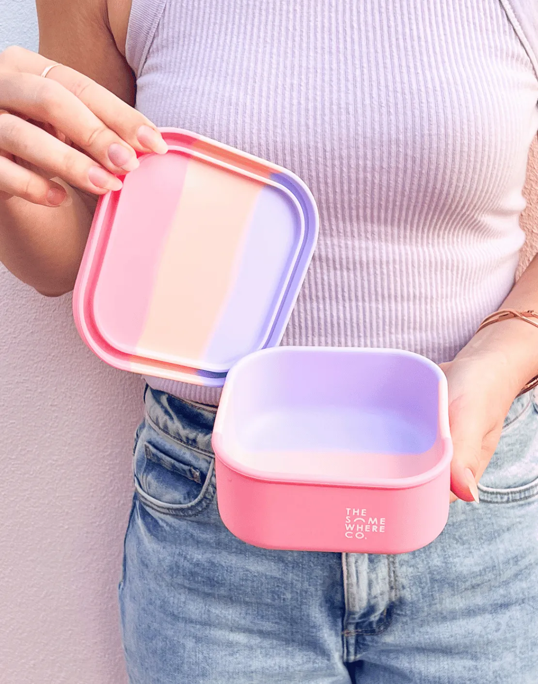 Cotton Candy Square Silicone Lunch Box