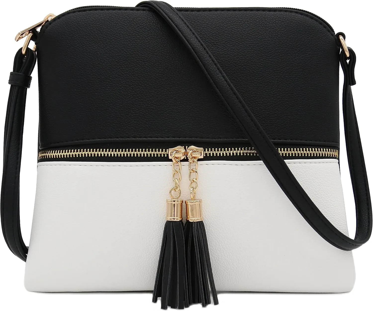 DELUXITY Lightweight Medium Crossbody Bag with Tassel