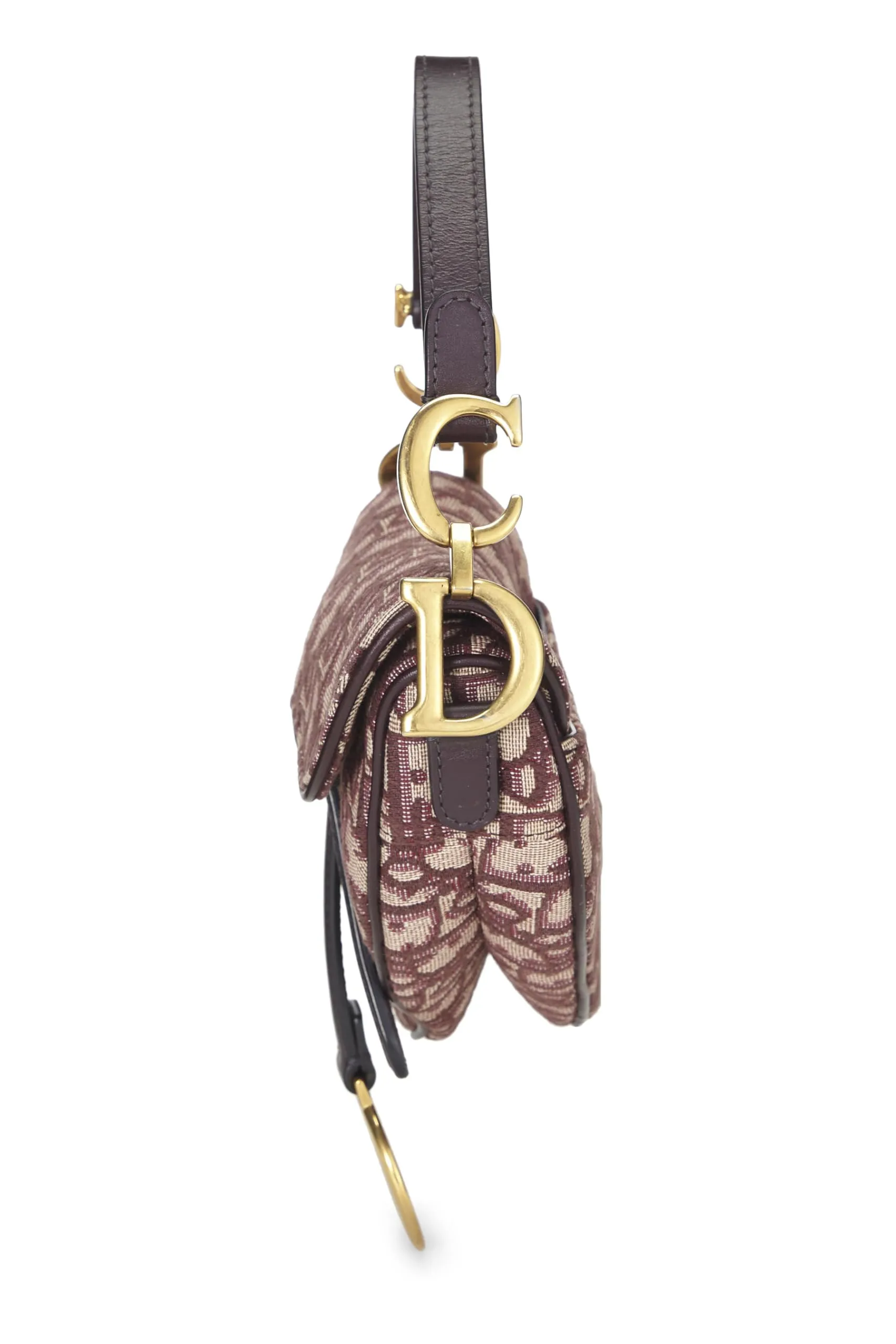 Dior,  Burgundy Oblique Saddle Bag Mini, Burgundy