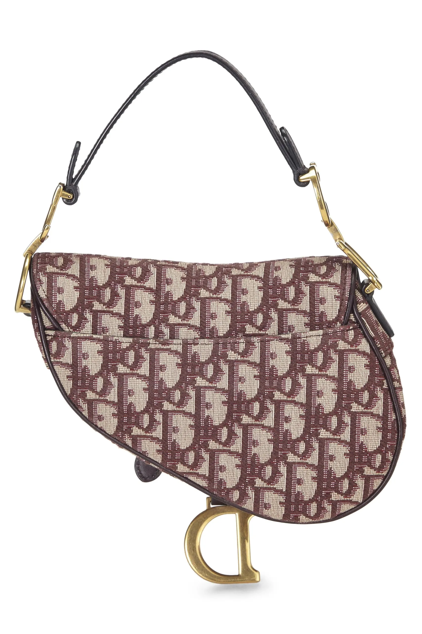 Dior,  Burgundy Oblique Saddle Bag Mini, Burgundy