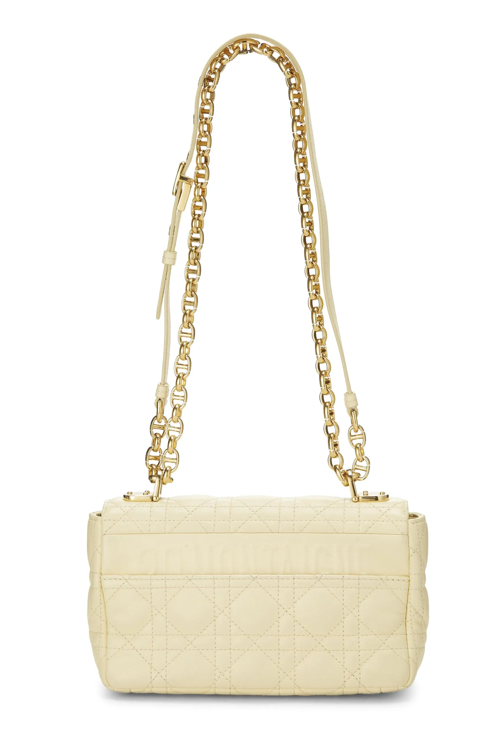 Dior,  Yellow Cannage Calfskin Caro Bag Small, Yellow