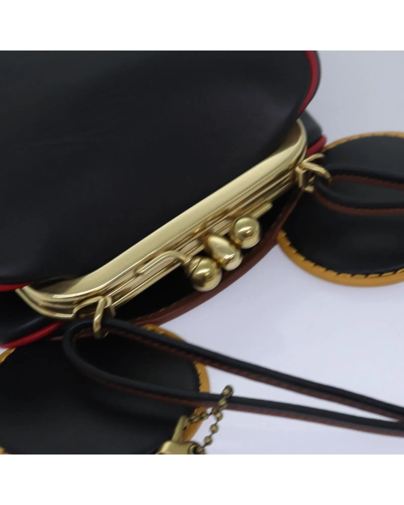 Disney Collaboration Leather 2-Way Hand Bag with Dust Bag and Shoulder Strap