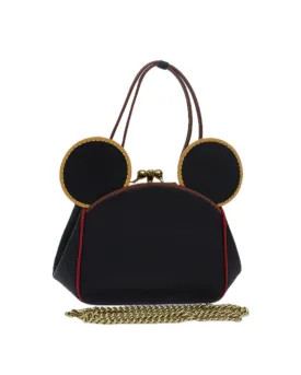Disney Collaboration Leather 2-Way Hand Bag with Dust Bag and Shoulder Strap
