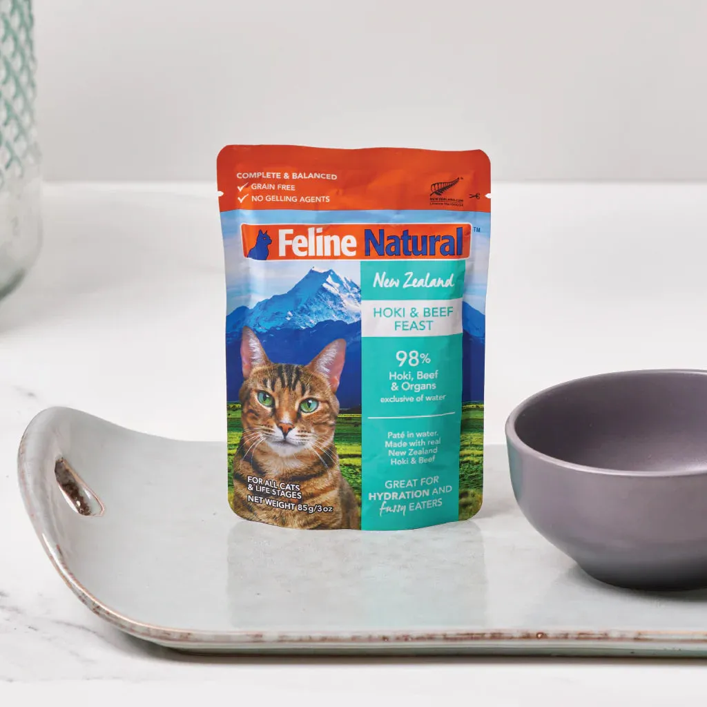 Feline Natural Hoki and Beef Feast Wet Cat Food 85g