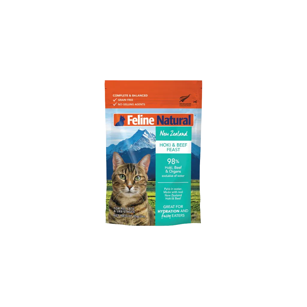 Feline Natural Hoki and Beef Feast Wet Cat Food 85g