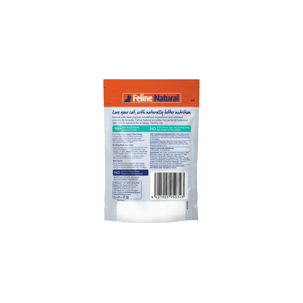 Feline Natural Hoki and Beef Feast Wet Cat Food 85g