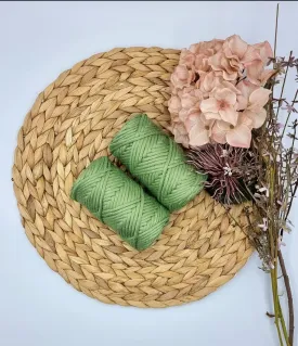 Fern Green - 3MM  Single Strand Luxe Cotton Macrame String 250gr