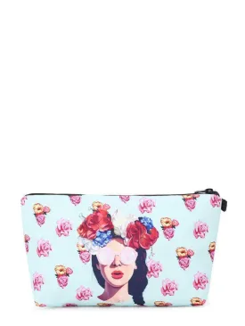 Flower Print Zipper Pouch