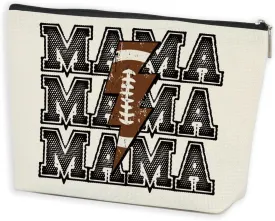 Football Gifts Mama Gifts Makeup Bag Football Party Favors Cosmetic Bag Football Stuff Accessories Birthday Gifts for Women Mom Mama Coach Zipper Pouch Travel Organizer Toiletry Bag Vacation Christmas